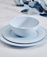 Mikasa Trellis Misty Blue 12 Pc. Dinnerware Set, Service for 4