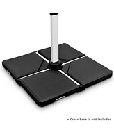 Sugift 4 Pieces Square Fillable Patio Umbrella Base Set with Handle and Funnel
