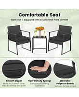 Sugift 3 Pieces Modern Heavy Duty Patio Furniture Set with Coffee Table