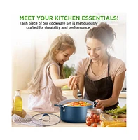 NutriChef Kitchenware Pots & Pans Set – High-qualified Basic Kitchen Cookware Set