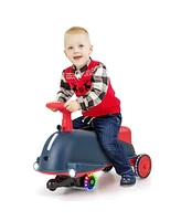 Gymax 2 in 1 Electric Wiggle Car Kids Ride On Drifting Wiggle Car with Music and Pedal