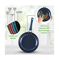 NutriChef Kitchenware Pots & Pans Set - Stylish Kitchen Cookware with Elegant Diamond Pattern