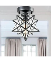 Moose Industrial Moravian Star Ceiling Light with Clear Glass Inches