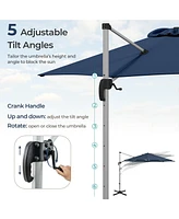 Sugift 11 Ft Outdoor Patio Umbrella with 360° Rotation and Adjustable Tilt-Navy