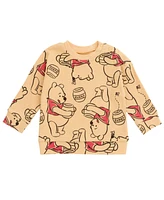 Winnie the Pooh Toddler Boys Disney Mickey Mouse Lion King Waffle Knit Drop Shoulder Sweatshirt and Jogger Pants Set