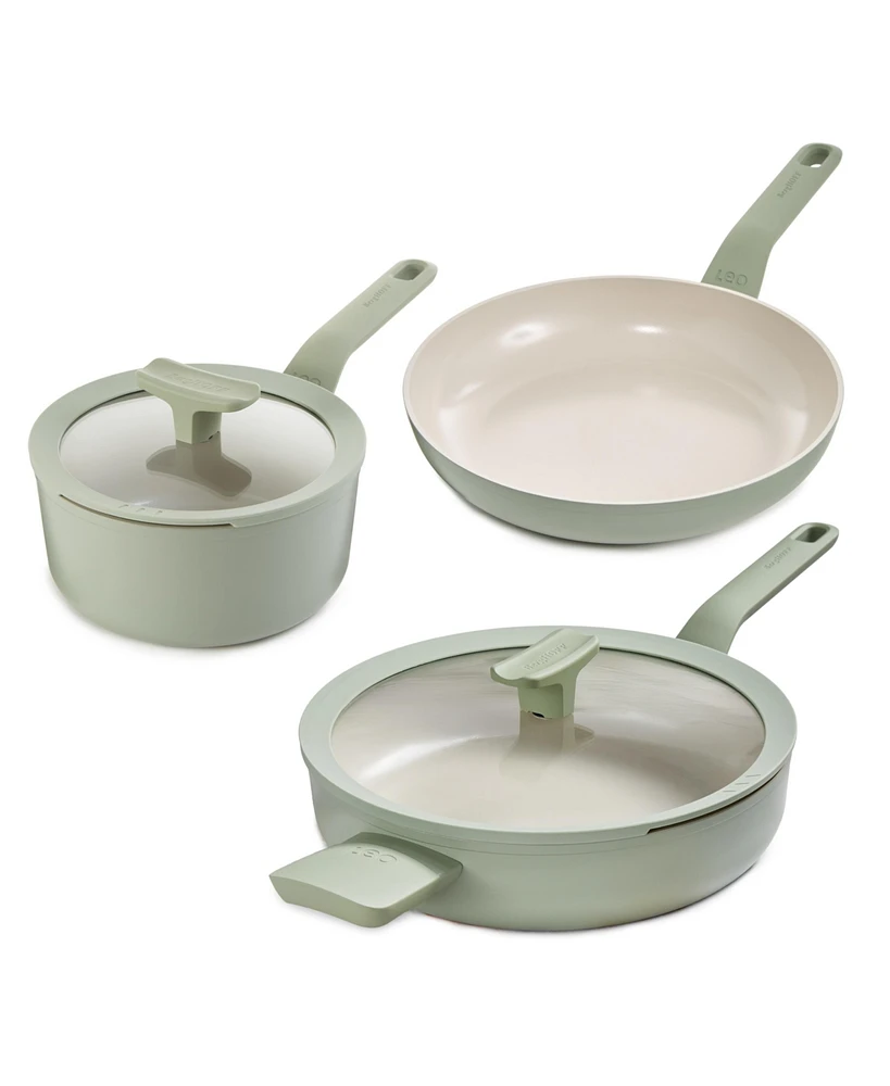 BergHOFF Leo Balance 5pc Nonstick Aluminum Cookware Set, Glass Lids