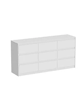 Famapy 9-Drawer White Paint Finish Dresser Chest of Drawers