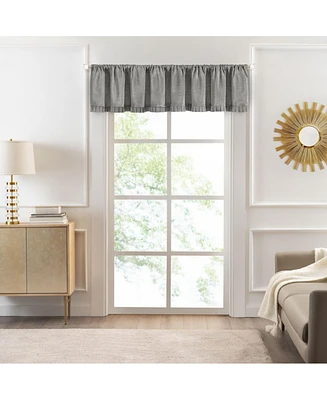 Kate Aurora Lux Living Rod Pocket Pleated Chenille Window Valance - Silver