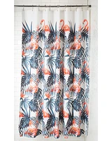 Kate Aurora Tropical Flamingoes Peva Vinyl Eco Friendly Shower Curtain - Standard Size
