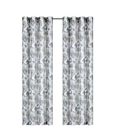 Kate Aurora Key West Summery Floral 2 Pack Grommet Top Sheer Curtain Panels - 54 in. W x 84 L, Spice