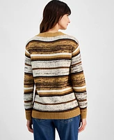Style & Co Petite Stella Striped Metallic Sweater, Created for Macy's