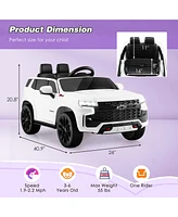 Gymax 12V Kids Ride On Car Chevrolet Tahoe Electric Truck Suv Remote w/ Light & Music