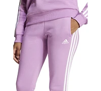 adidas Women's 3-Stripe Cotton Fleece Sweatpant Jogger