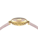 Versace Women's Swiss Medusa Heritage Pink Leather Strap Watch 38mm
