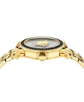 Versace Men's Swiss Gold Ion Plated Stainless Steel Bracelet Watch 43mm