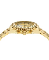 Versace Men's Swiss Chronograph Gold Ion Plated Stainless Steel Bracelet Watch 44mm