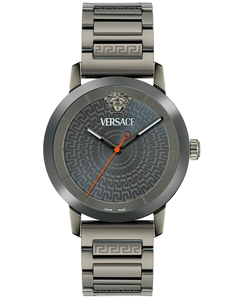 Versace Men's Swiss Gunmetal Ion Plated Stainless Steel Bracelet Watch 40mm