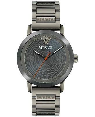 Versace Men's Swiss Gunmetal Ion Plated Stainless Steel Bracelet Watch 40mm