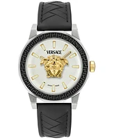 Versace Men's Swiss Black Leather Strap Watch 43mm