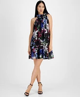 Anne Klein Women's Floral Side-Bow Halter Dress