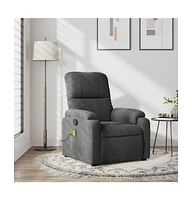 vidaXL Massage Recliner Chair Dark Gray Microfiber Fabric