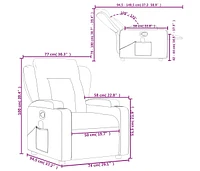 Massage Recliner Chair Dark Gray Fabric