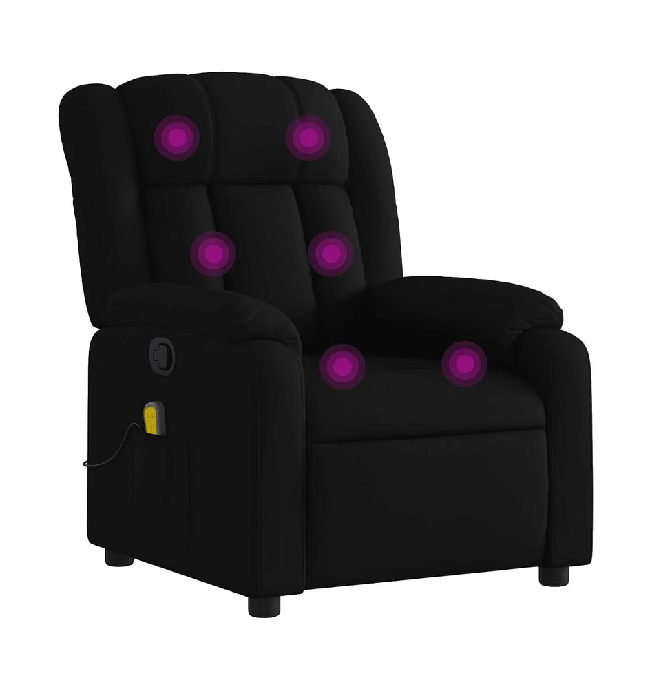 Massage Recliner Chair Black Fabric