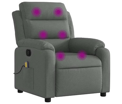 Massage Recliner Chair Dark Gray Fabric