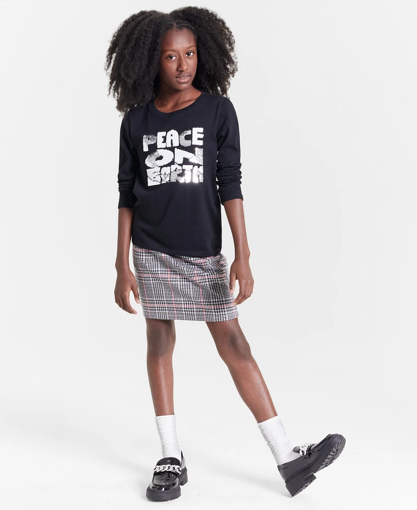 Epic Threads Girls Peace on Earth Long-Sleeve T-Shirt, Created for Macy's