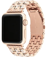 Coach Women's Rose Gold Stainless Steel with Crystals Apple Watch Strap 38mm, 40mm, 41mm