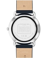 Coach Women's Elliot Navy Leather Strap Watch 36mm