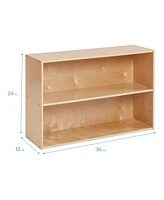ECR4Kids Streamline 2-Shelf Storage Cabinet, 24in, Natural, 1