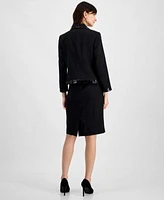 Kasper Sequin Trim Jacket Sheath Dress