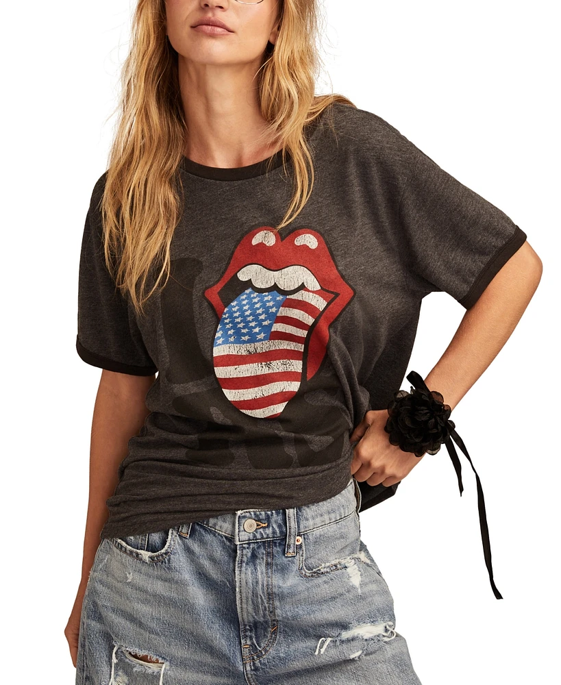 Lucky Brand Women's I Love Rolling Stones Boyfriend T-Shirt