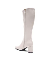 Aerosoles Women's Micah Faux Leather Tall Boots - Eggnog Stretch Smooth