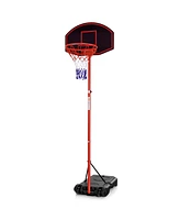 Sugift Adjustable Basketball Hoop System Stand Portable with 2 Wheels Fillable Base