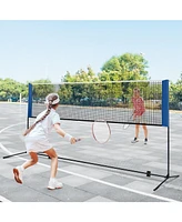 Skonyon 10/14 Feet Adjustable Badminton Net Stand with Portable Carry Bag-10 Feet