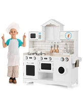 Sugift Wooden Kids Kitchen Pretend Play Toys with Washing Machine