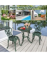 Vebreda Outdoor Cast Aluminum Patio Furniture Set with Rose Design