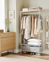 Slickblue Clothes Rack with Mesh Shelf & Drawers for Organized Storage