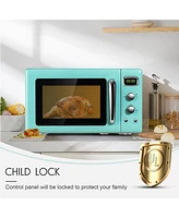 Sugift 0.9 Cu.ft Retro Countertop Compact Microwave Oven