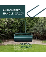 Inolait 36 x 12 Inch Tow Lawn Roller Water Filled Metal Push Roller