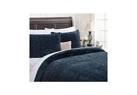 Chanasya Premium Soft Cloud Faux Fur Duvet Cover Bedding Set King Size - 3 Piece Combo Set - Textured Embossed Fuzzy Soft Velvet Mink Bedcover