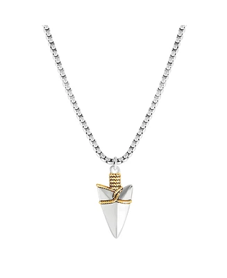 Lucky Brand Brass Two Tone Plated 22" Arrowhead Pendant Necklace