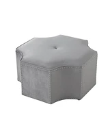 Nicole Miller Joziah Velvet Octagon Cocktail Ottoman