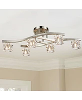 Moose Modern Crystal Ceiling Lights Brushed Nickel-6 Light