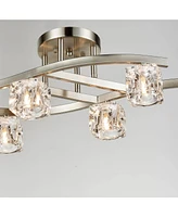 Moose Modern Crystal Ceiling Lights Brushed Nickel-6 Light