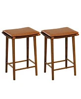 Sugift Set of 2 25.5 Inch Barstools with Removable Cushion and Footrest