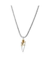 Lucky Brand Brass Two Tone Plated 22" Arrowhead Pendant Necklace