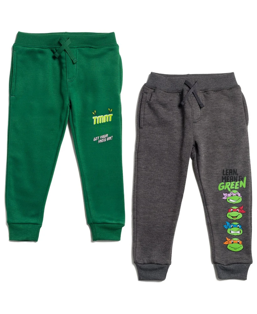 Teenage Mutant Ninja Turtles Toddler Boys Leonardo Michelangelo Raphael Fleece 2 Pack Jogger Pants to